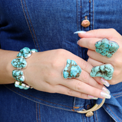 turquoise gemstone sterling silver bracelet
