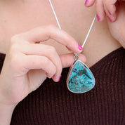 big chunky shattuckite silver gemstone pendant