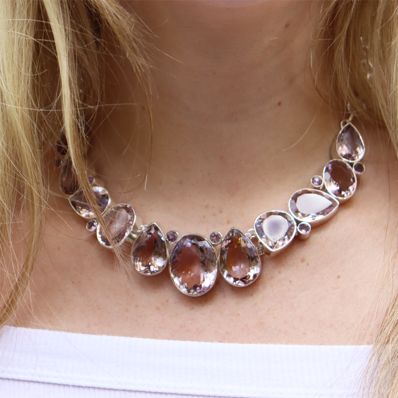 amethyst sterling silver gemstone necklace