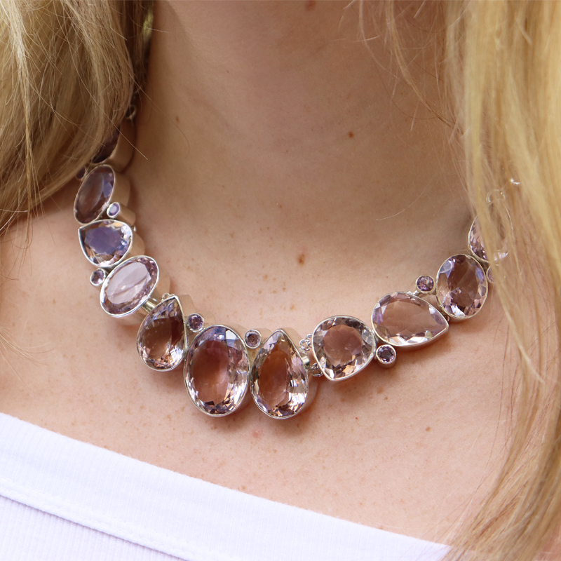 amethyst sterling silver gemstone necklace