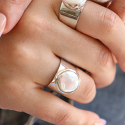 pearl sterling silver gemstone ring