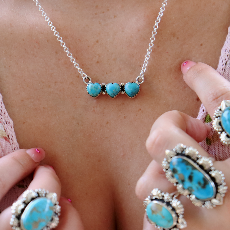 turquoise sterling silver gemstone necklace