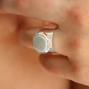 pearl sterling silver gemstone ring