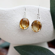 citrine silver gemstone earrings