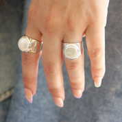 pearl sterling silver gemstone ring