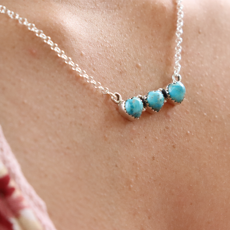 turquoise sterling silver gemstone necklace
