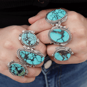 turquoise gemstone sterling silver ring