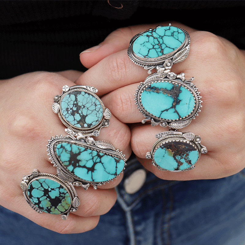 turquoise gemstone sterling silver ring