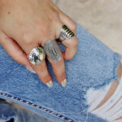 boho style silver tribal ring