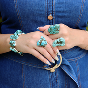 turquoise gemstone sterling silver bracelet