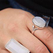 oval moonstone sterling silver gemstone ring