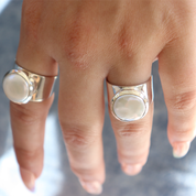 pearl sterling silver gemstone ring