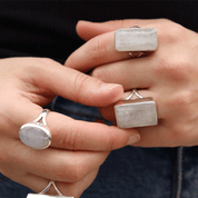 emerald cut moonstone sterling silver ring
