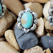 kingman turquoise sterling silver gemstone ring