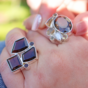 smoky quartz sterling silver gemstone ring