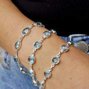 blue topaz silver gemstone bracelet