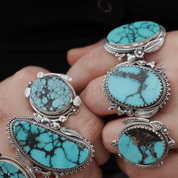turquoise gemstone sterling silver ring