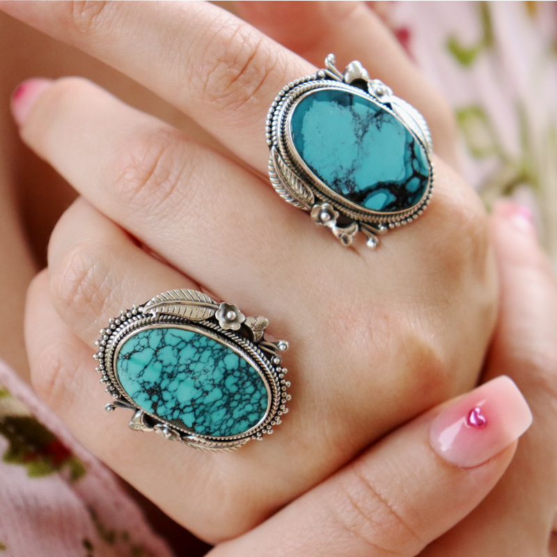 turquoise sterling silver gemstone ring