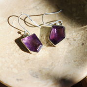 amethyst sterling silver gemstone earrings