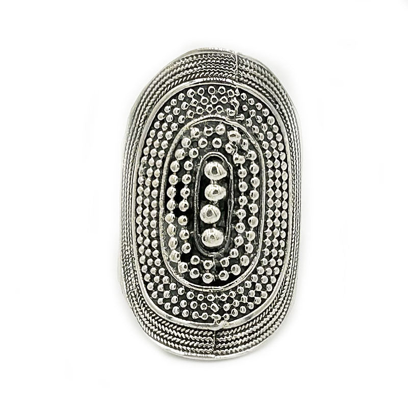boho style silver tribal ring
