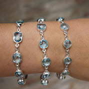 blue topaz silver gemstone bracelet