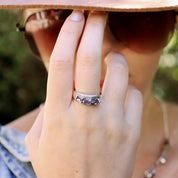 amethyst silver gemstone ring