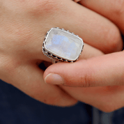 moonstone sterling silver gemstone ring