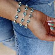 blue topaz silver gemstone bracelet