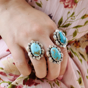 kingman turquoise sterling silver gemstone ring