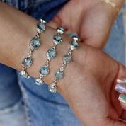blue topaz silver gemstone bracelet