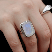 moonstone sterling silver gemstone ring