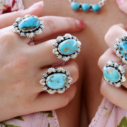 kingman turquoise sterling silver gemstone ring