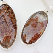 large oval garden quartz silver gemstone pendant