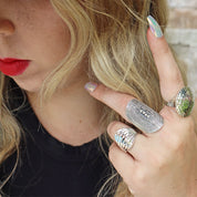 boho style silver tribal ring