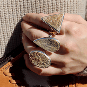silver leaf jasper gemstone ring