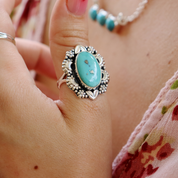 kingman turquoise sterling silver gemstone ring