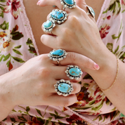 kingman turquoise sterling silver gemstone ring