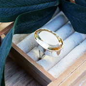 oval large citrine gemstone silver ring