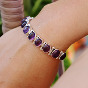 amethyst sterling silver gemstone bracelet