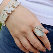 moonstone blue topaz sterling silver gemstone ring