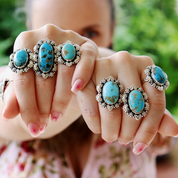 kingman turquoise sterling silver gemstone ring