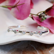 moonstone silver gemstone bangle cuff