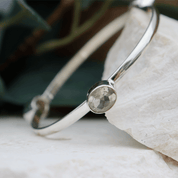 green amethyst gemstone sterling silver bangle