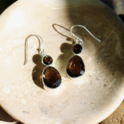 smoky quartz sterling silver gemstone earrings