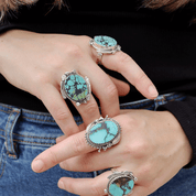 turquoise gemstone sterling silver ring