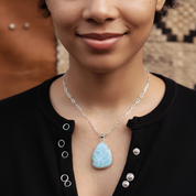 larimar sterling silver gemstone pendant