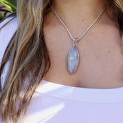 moonstone large sterling silver gemstone pendant