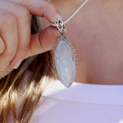 moonstone large sterling silver gemstone pendant