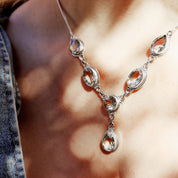 Boho Clear Quartz Gemstone Necklace