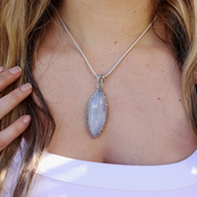 moonstone large sterling silver gemstone pendant